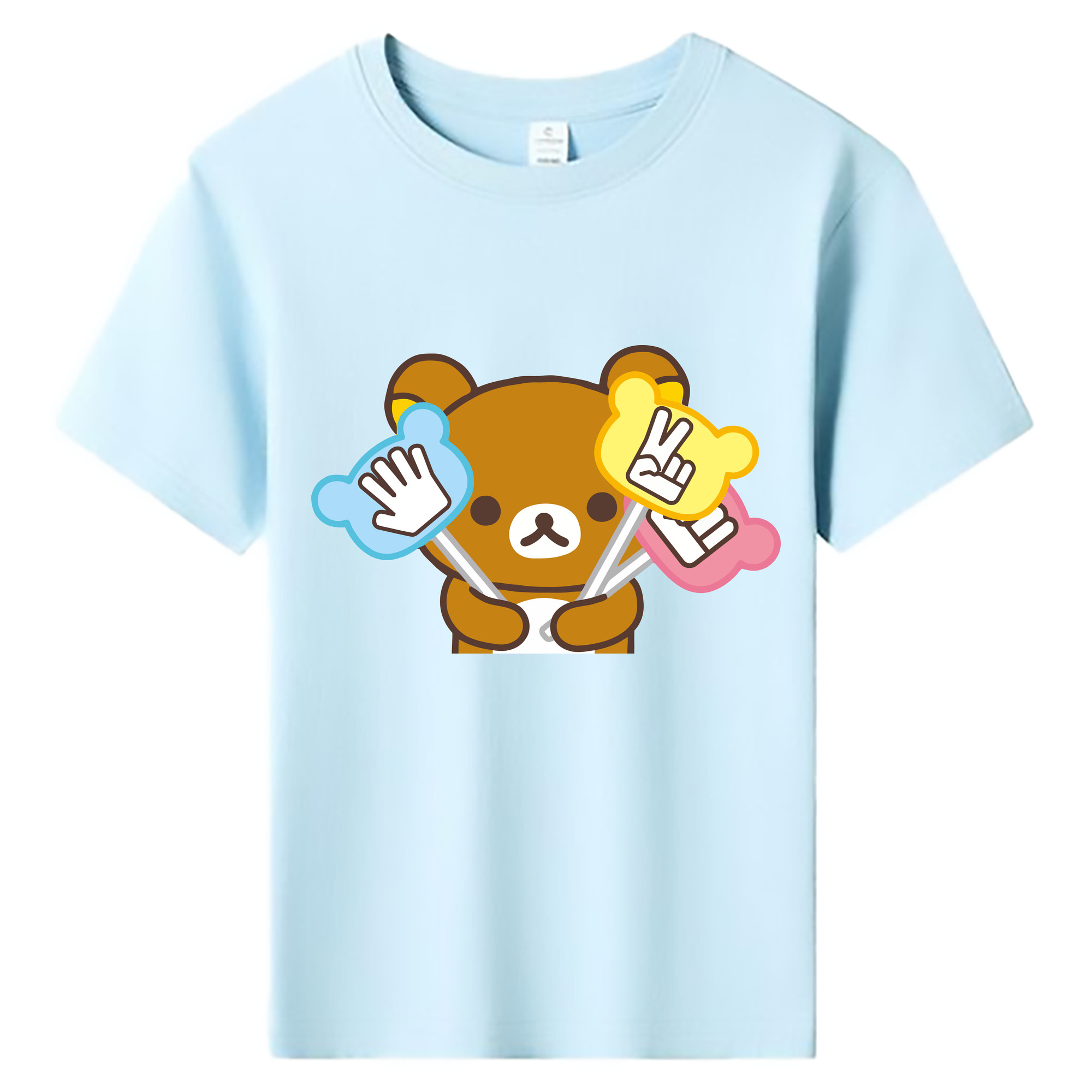 （画像用） リラックマ リラックマ キイロイトリ Rilakkuma Korilakkuma Kiiroitori 綿100％キッズTシャツ（フロントプリント）